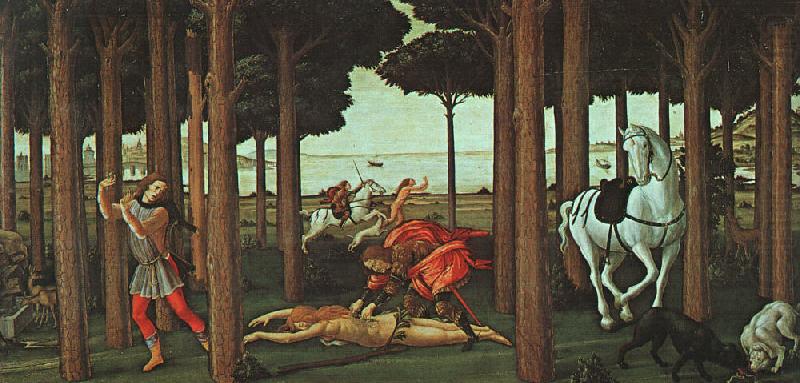 BOTTICELLI, Sandro The Story of Nastagio degli Onesti (second episode) gfhgf china oil painting image